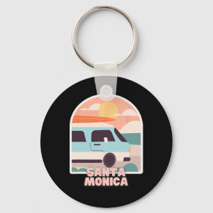 Santa Monica Beach Retro Pastel Colours Sun And Su Keychain