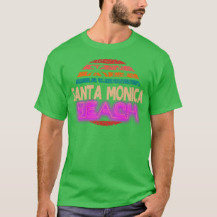 Santa Monica beach vintage retro style sunset cali T-Shirt