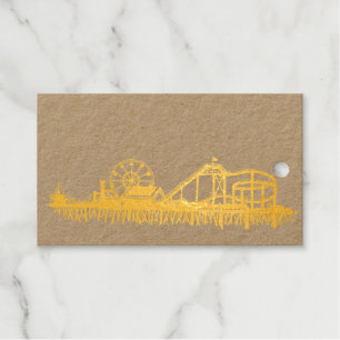 Santa Monica CA California Pier Silhouette Cali Gift Tags