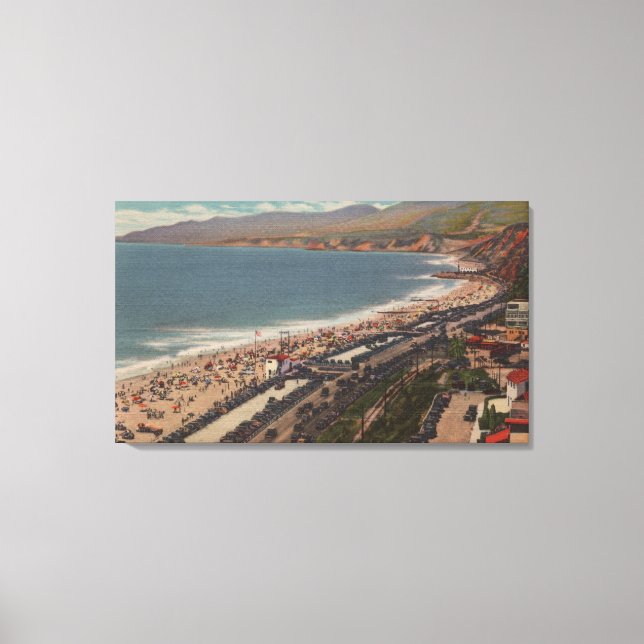 Santa Monica, CA - Los Angeles County Beach Scen Canvas Print (Front)