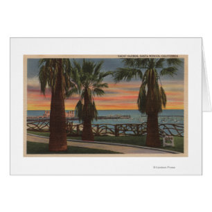 Santa Monica, CA - port de yacht et vue de coucher