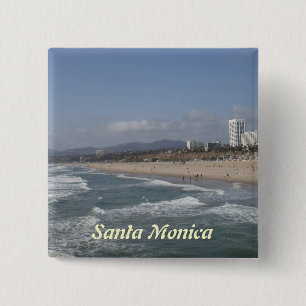 Santa Monica, California 2 Inch Square Button
