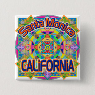 Santa Monica CALIFORNIA Happy Button