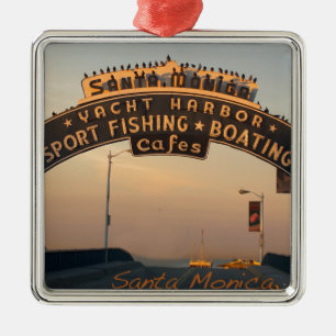 Santa Monica California Metal Ornament