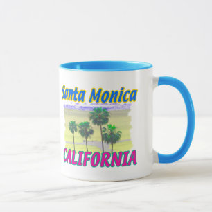 Santa Monica California Palm & Beach Mug Cup