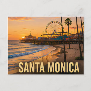 Santa Monica California Pier Coastal Travel Gift Postcard