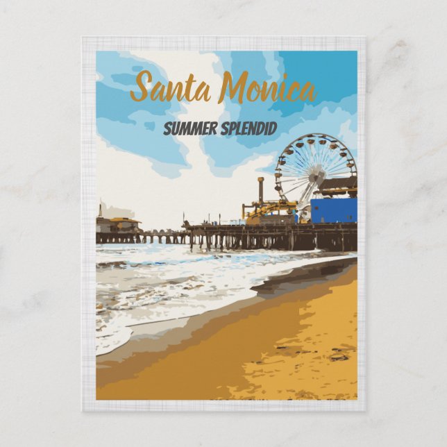 Santa Monica California Postcard (Front)