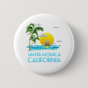 Santa Monica California Sailing 2 Inch Round Button