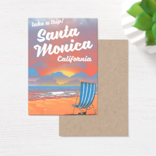 Santa Monica California vintage beach poster