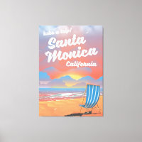 Santa Monica California vintage beach poster