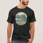 Santa Monica California Vintage T-Shirt<br><div class="desc">Santa Monica hand drawn illustration with mountains and ocean waves in the background. Perfect for anyone who loves to visit Santa Monica.</div>