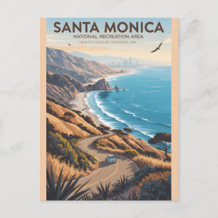 Santa Monica Mountains Vintage Travel Poster Postcard