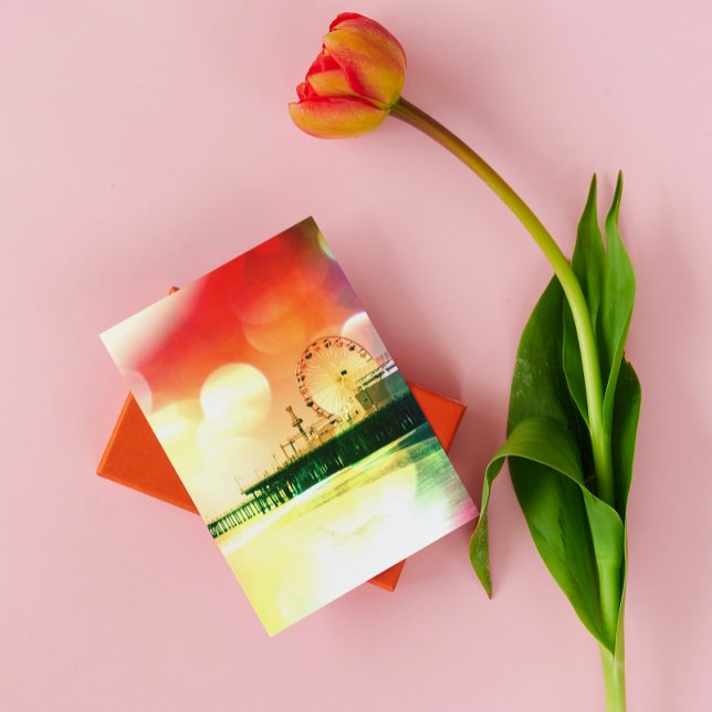 Santa Monica Pier - Bursting Colours Photo Edit Postcard (Creator Uploaded)