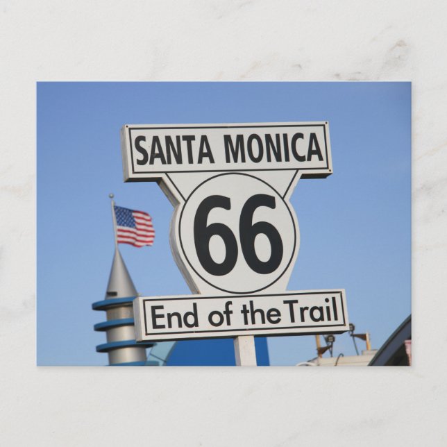 Santa Monica Pier - End of the Trail Postcard (Front)