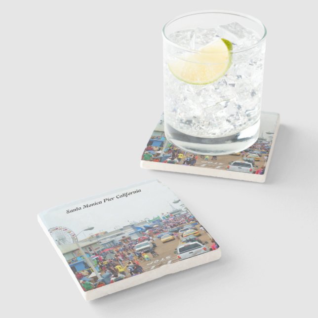 SANTA MONICA PIER  STONE COASTER (Side)