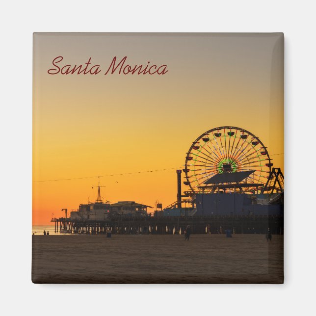 Santa Monica Pier Sunset Magnet (Front)