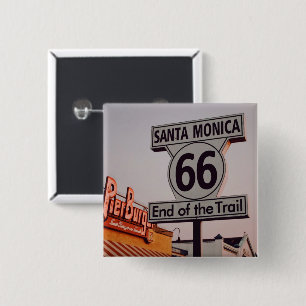 Santa Monica Route 66 California 2 Inch Square Button