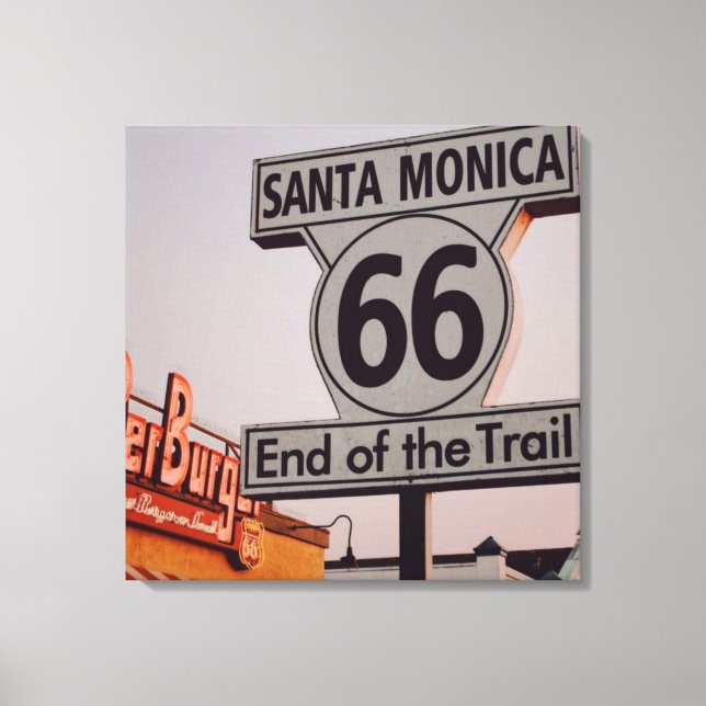 Santa Monica Route 66 California Canvas Print (Front)