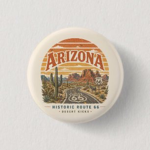 Santa Monica Route 66 Coastal Keepsake 1 Inch Round Button