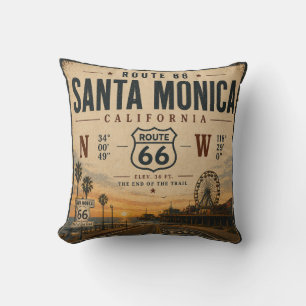Santa Monica Route 66 Sofa Escape Throw Pillow