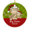 Santa Monkey Big Sister Christmas Ornament