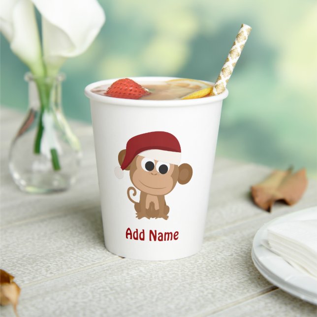 Santa Monkey  Paper Cups (Insitu)