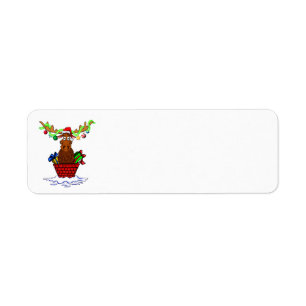 Santa Moose Christmas Return Address Labels