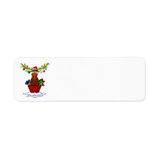 Santa Moose Christmas Return Address Labels