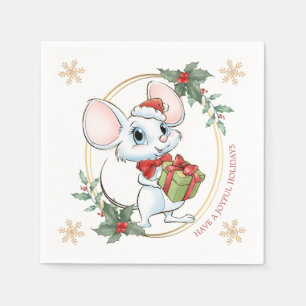 Santa Mouse Christmas Favour  Napkin