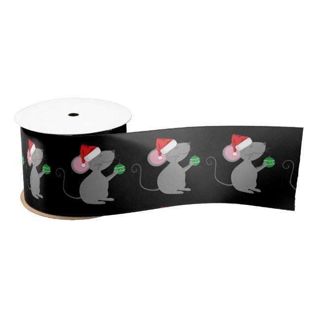 Santa Mouse Satin Ribbon (Spool)