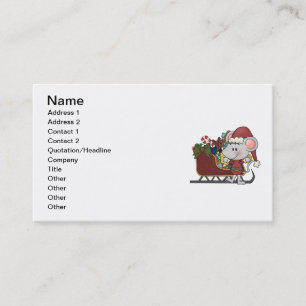 Santa Mouse With Sled Business Card