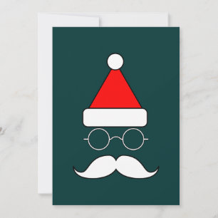 Santa Moustache and Glasses Holiday Card