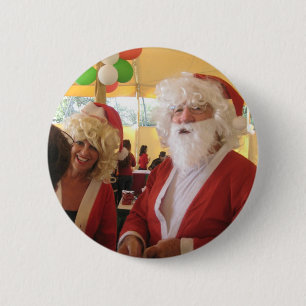Santa & Mrs. Claus Christmas Celebration – Festive 2 Inch Round Button
