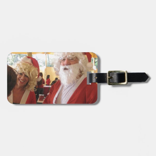 Santa & Mrs. Claus Christmas Celebration – Festive Luggage Tag (Front Horizontal)