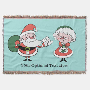 Santa & Mrs. Claus custom text throw blanket