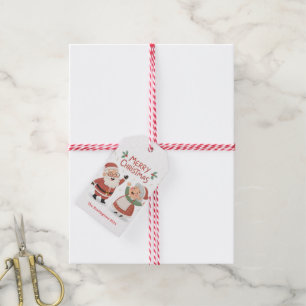 Santa Mrs Claus Merry Christmas Gift Tags