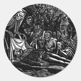 Santa Muerte and the Soldier c. 1951 Mexico Classic Round Sticker