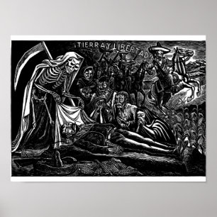 Santa Muerte and the Soldier c. 1951 Mexico. Poster