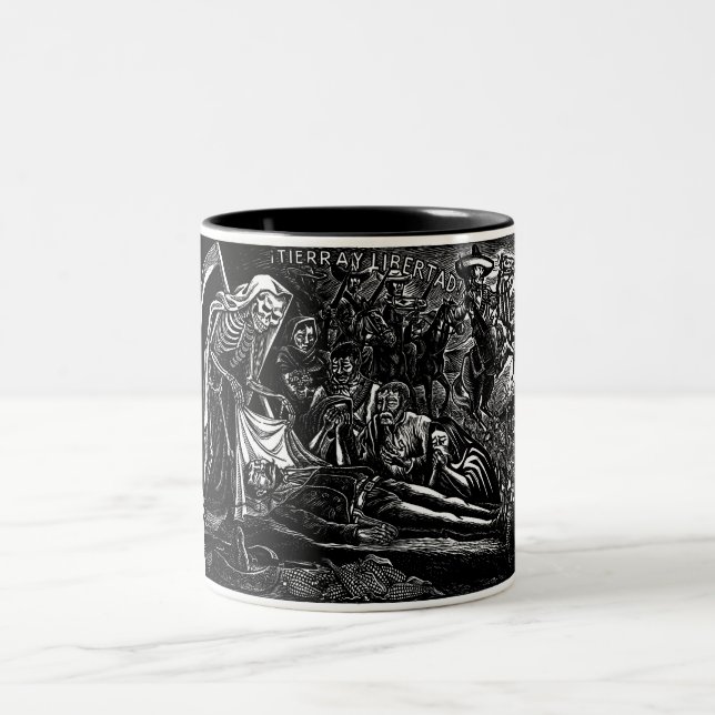 Santa Muerte and the Soldier c. 1951 Mexico Two-Tone Coffee Mug (Center)