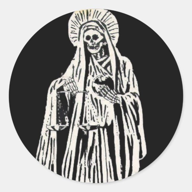 Santa Muerte Classic Round Sticker (Front)