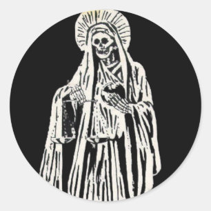 Santa Muerte Classic Round Sticker
