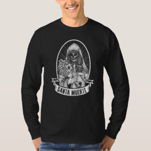 Santa Muerte Mexican Dead Sugar Skull Female Deity T-Shirt