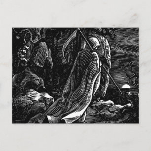 Santa Muerte (Mexican Grim Reaper) circa 1939 Postcard