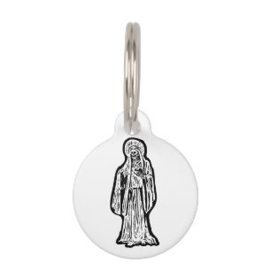 Santa Muerte Statue Pet Tag