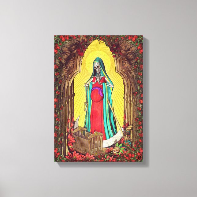 Santa Muerte Tarot - Holy Death Canvas Print (Front)