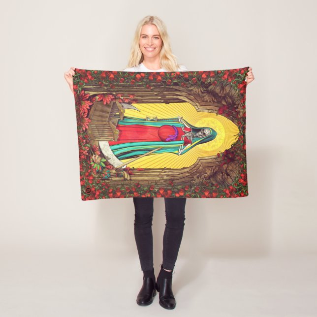 Santa Muerte Tarot - Holy Death Fleece Blanket (In Situ)