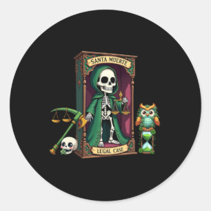 Santa Muerte With Green Cloak Help With Legal Classic Round Sticker