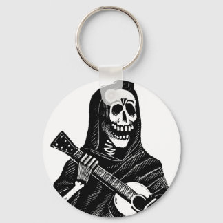 Santa Muerte with Guitar circa early 1900s Keychain