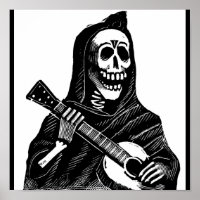 Santa Muerte with Guitar circa early 1900s