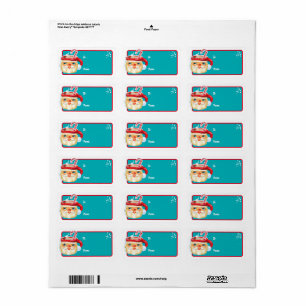 Santa Mugs Christmas Gift Labels- Candy Cane Label